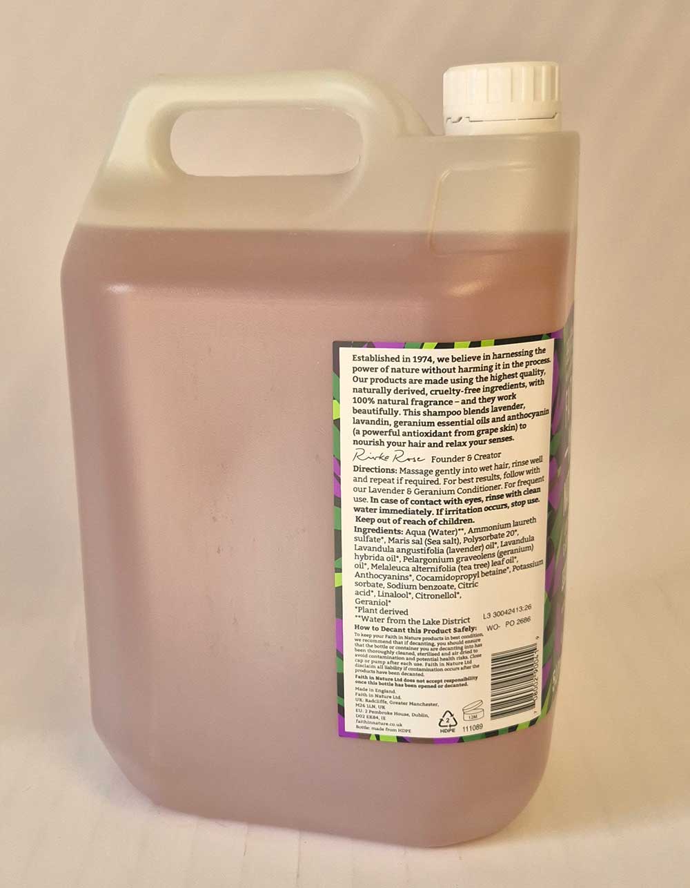 Faith in Nature Lavender and Geranium Shampoo 5L
