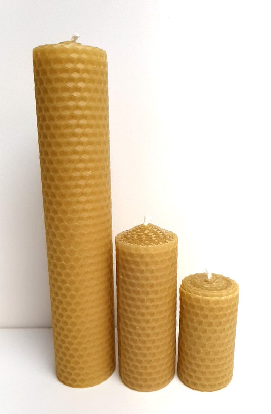 Rolled Beeswax Candle made in Devon UK