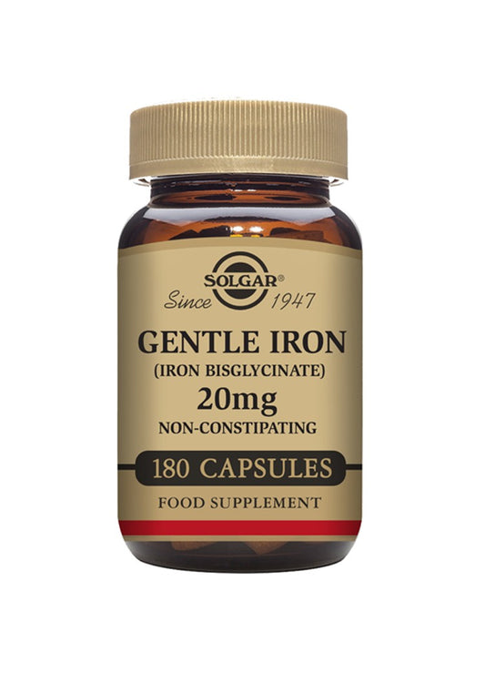 Solgar® Gentle Iron (Iron Bisglycinate) 20 mg Vegetable Capsules - Pack of 180