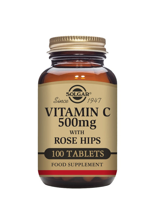 Solgar® Vitamin C 500 mg with Rose Hips Tablets - Pack of 100
