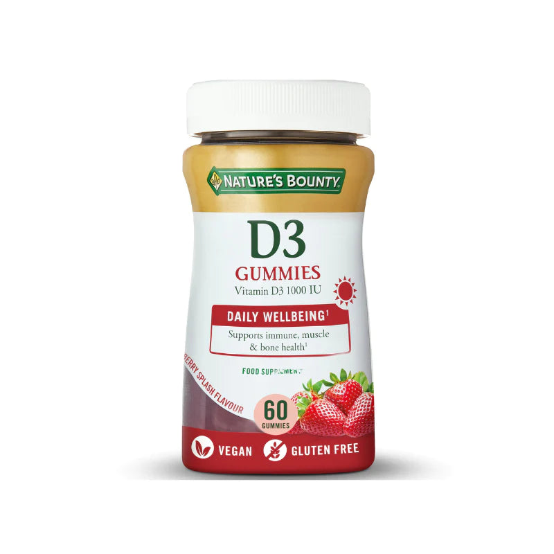 Natures Bounty Vitamin D3 Gummies D3 1000 IU - Pack of 60